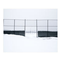 The entrance gate of the snow-covered baseball field (Print Only)