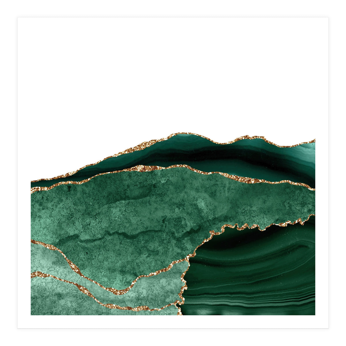 Emerald & Gold Agate Texture 06 (Print Only)