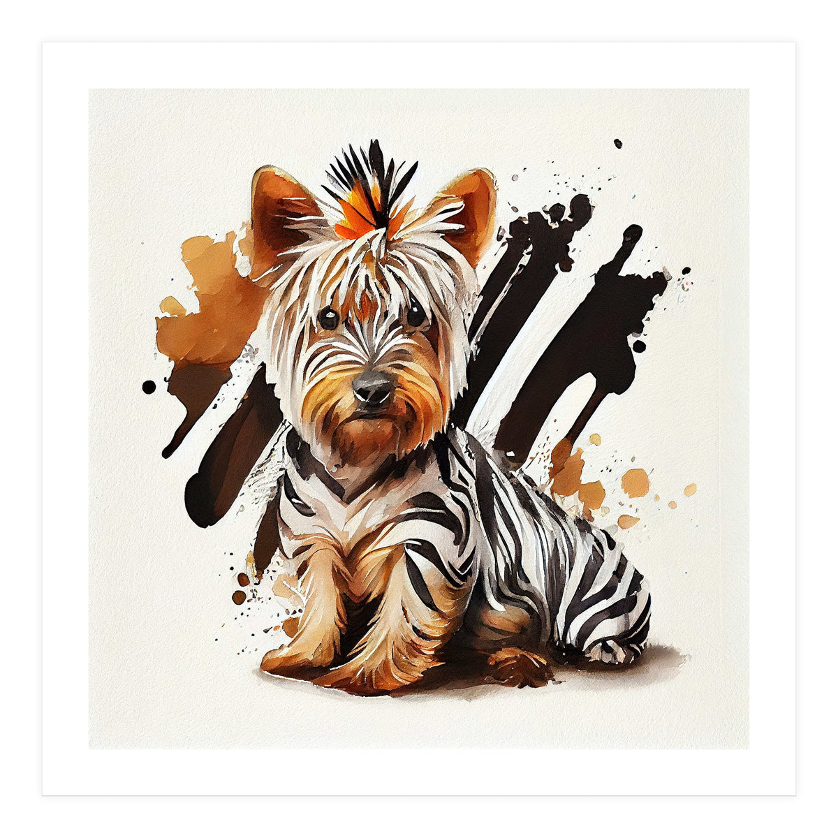 Watercolor Yorkshire Terrier Dog (Print Only)