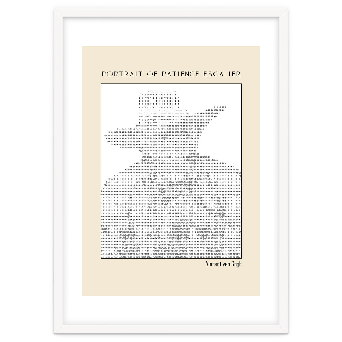 Portrait of Patience Escalier (1888) - Vincent van Gogh(ascii art)
