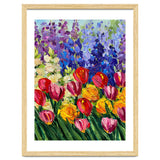 Vibrant Summer Tulip Garden Oil Painting thumbnail