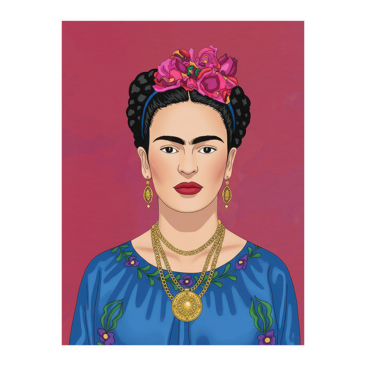 Frida Kahlo Portrait Illustration (Print Only)