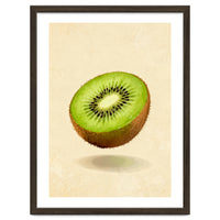 Kiwi Slice, Watercolor Fruit, Fresh Green Art