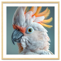 Salmon Crested Cockatoo Close Up Portrait