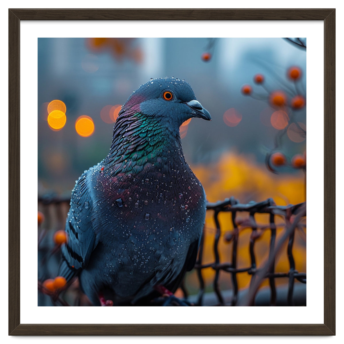 Pigeon With Water Droplets
