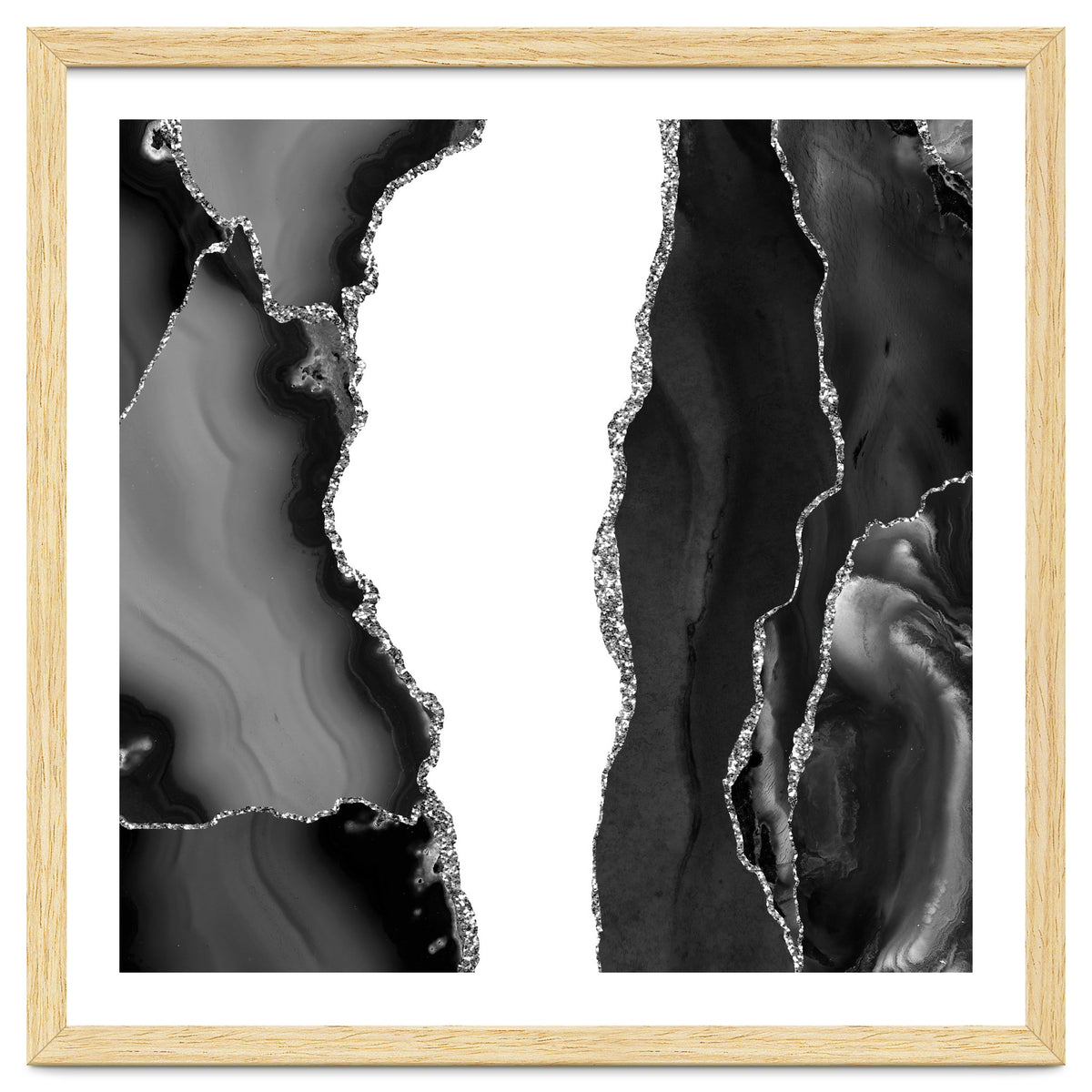 Black & Silver Agate Texture 07