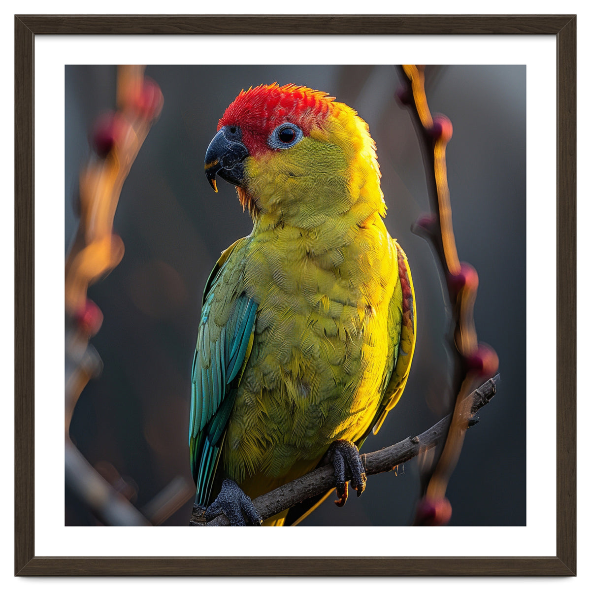 Close Up Of A Colorful Jenday Conure