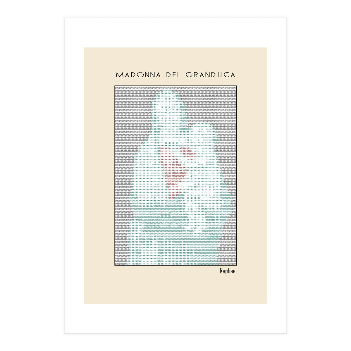 Madonna del Granduca (1505) – Raphael (ascii art)  (Print Only)