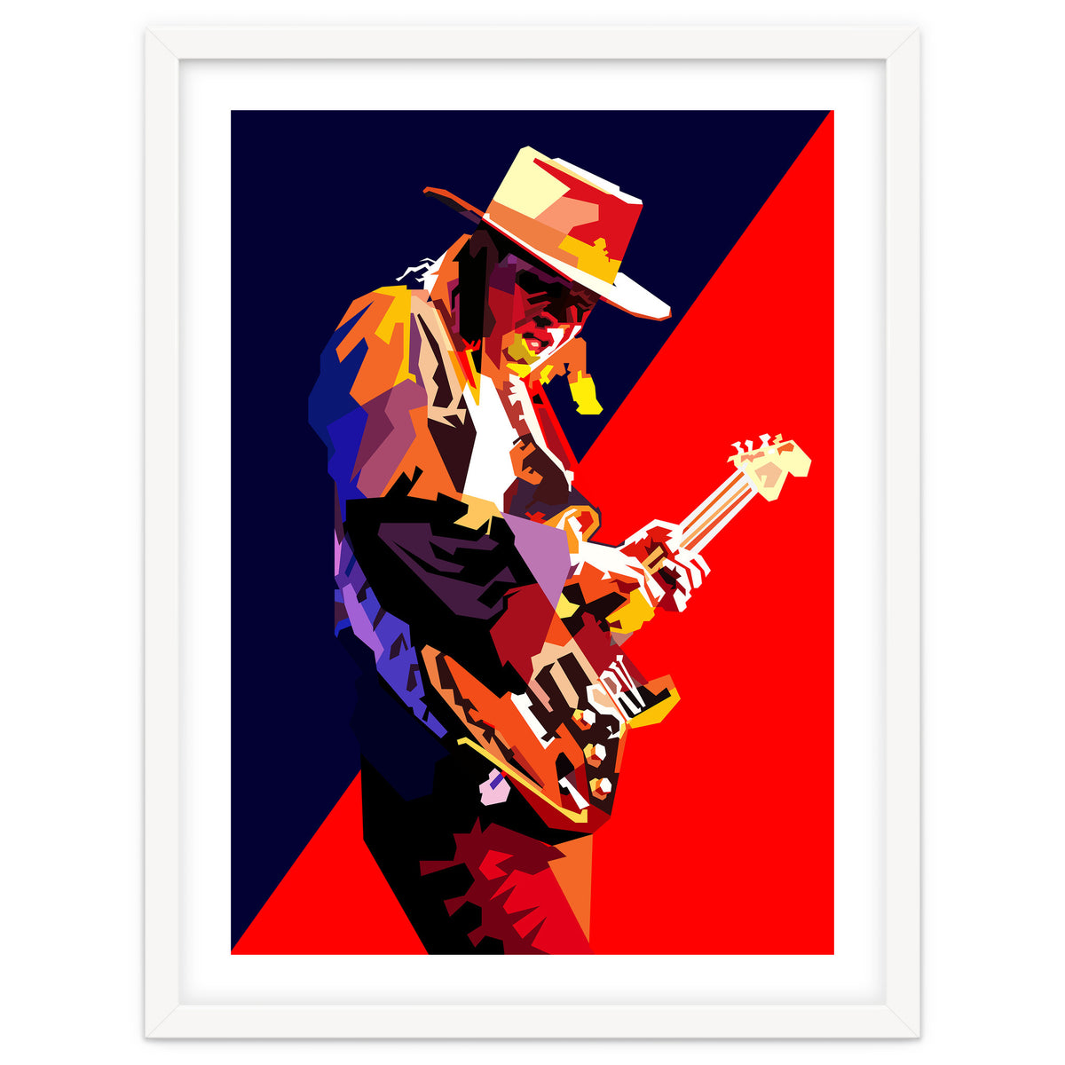 Stevie Ray Vaughan Rock Blues Guitarst Pop Art WPAP
