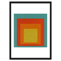 JOSEF ALBERS - HOMAGE TO THE SQUARE GREEN RED YELLOW ORANGE