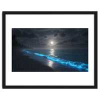 Bioluminescent Moonlit Shore