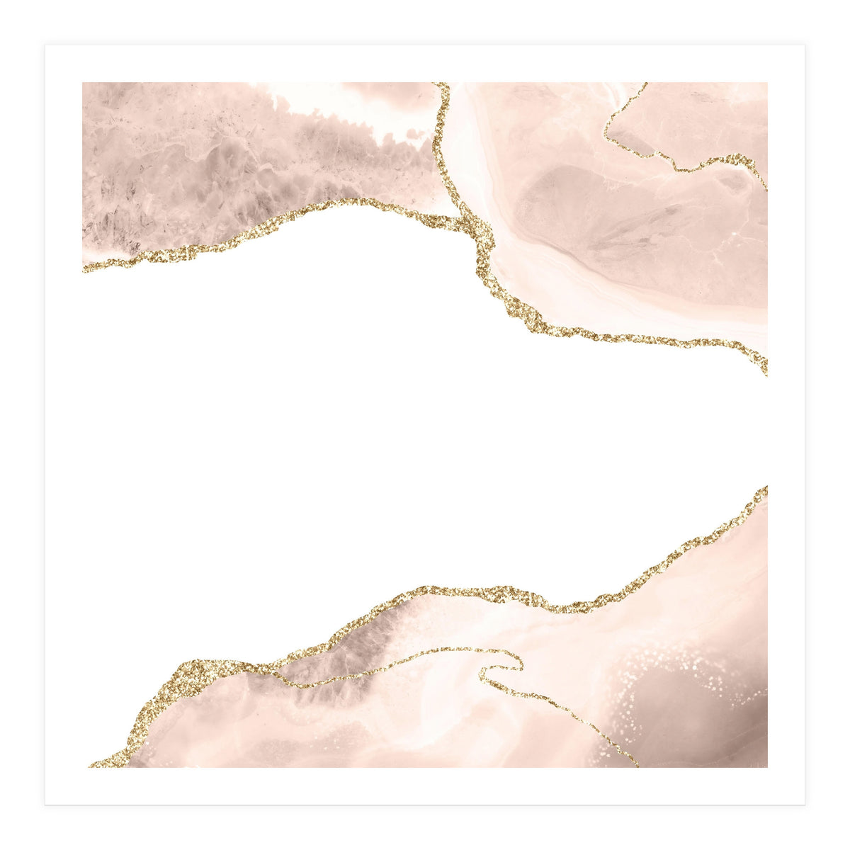 Ivory & Gold Agate Texture 09  (Print Only)