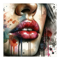 Watercolor Women Lips #1 (Print Only)