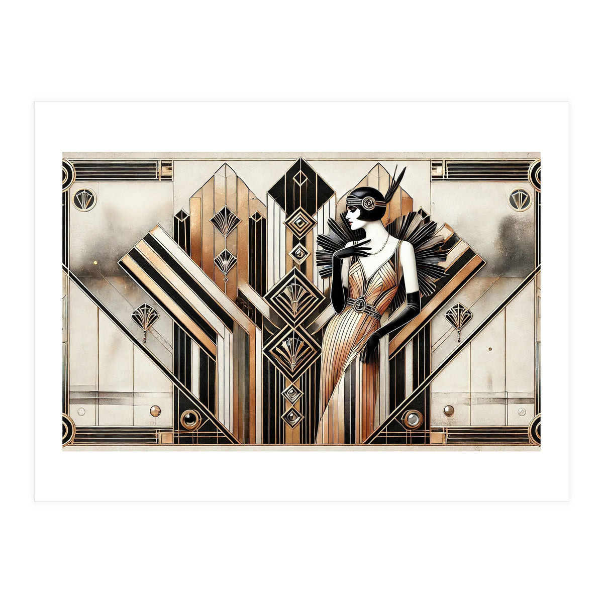 Gatsby Glamour Art Deco Scene (Print Only)