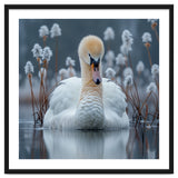 Swan Floating Serene On Calm Water thumbnail