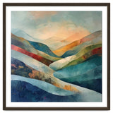 Abstract Mountain Landscape Painting with Textured Rolling Hills thumbnail