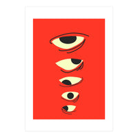 Abstract Eyes on Red Background (Print Only)