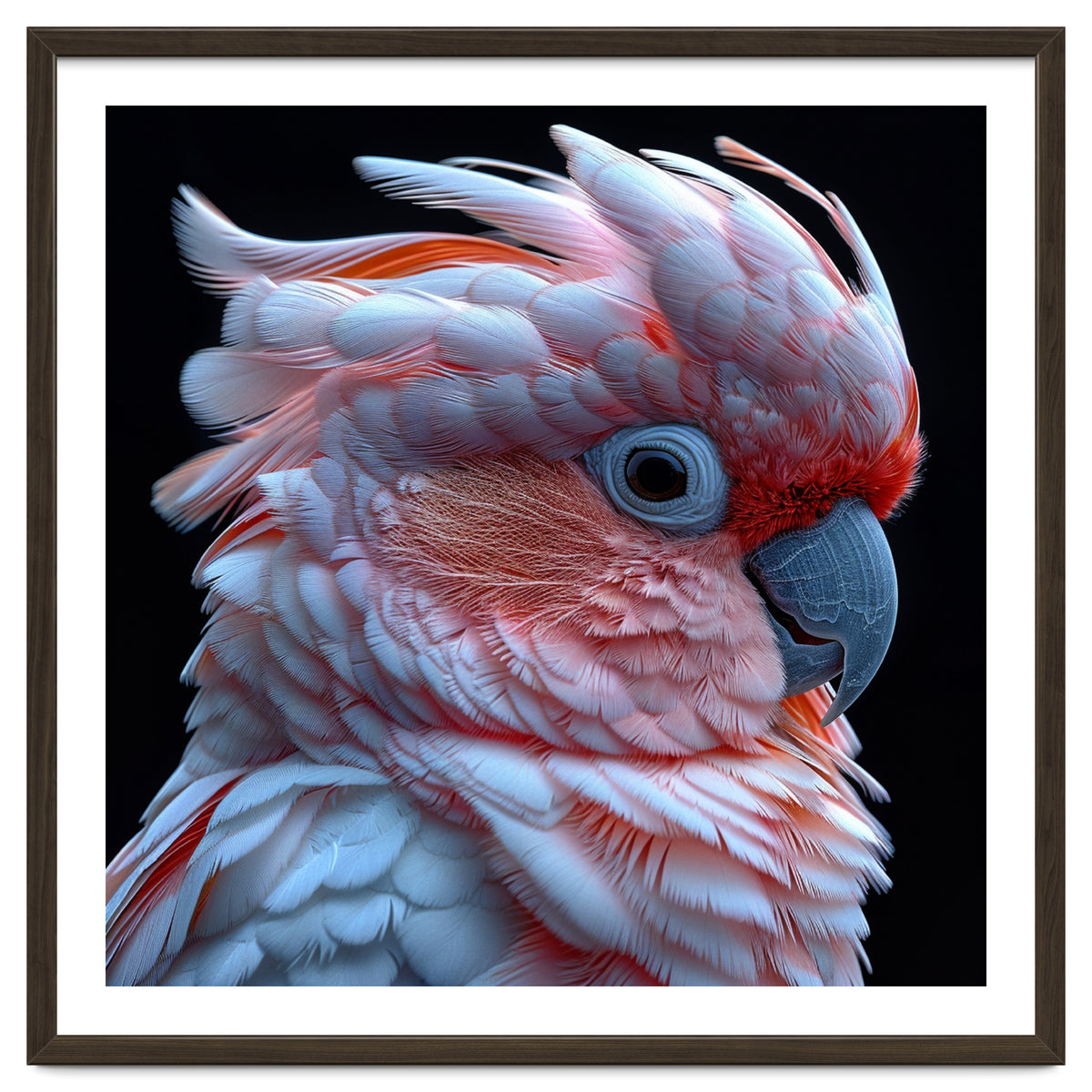 Pink Cockatoo Parrot Close Up Portrait Feather
