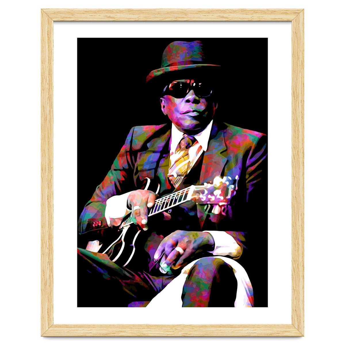 John Lee Hooker American Blues Musician Legend Colorful Art