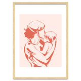 Motherhood, Human Emotion Line Art, Mother Parents Child Baby, Love Care Expression Bohemian Concept thumbnail
