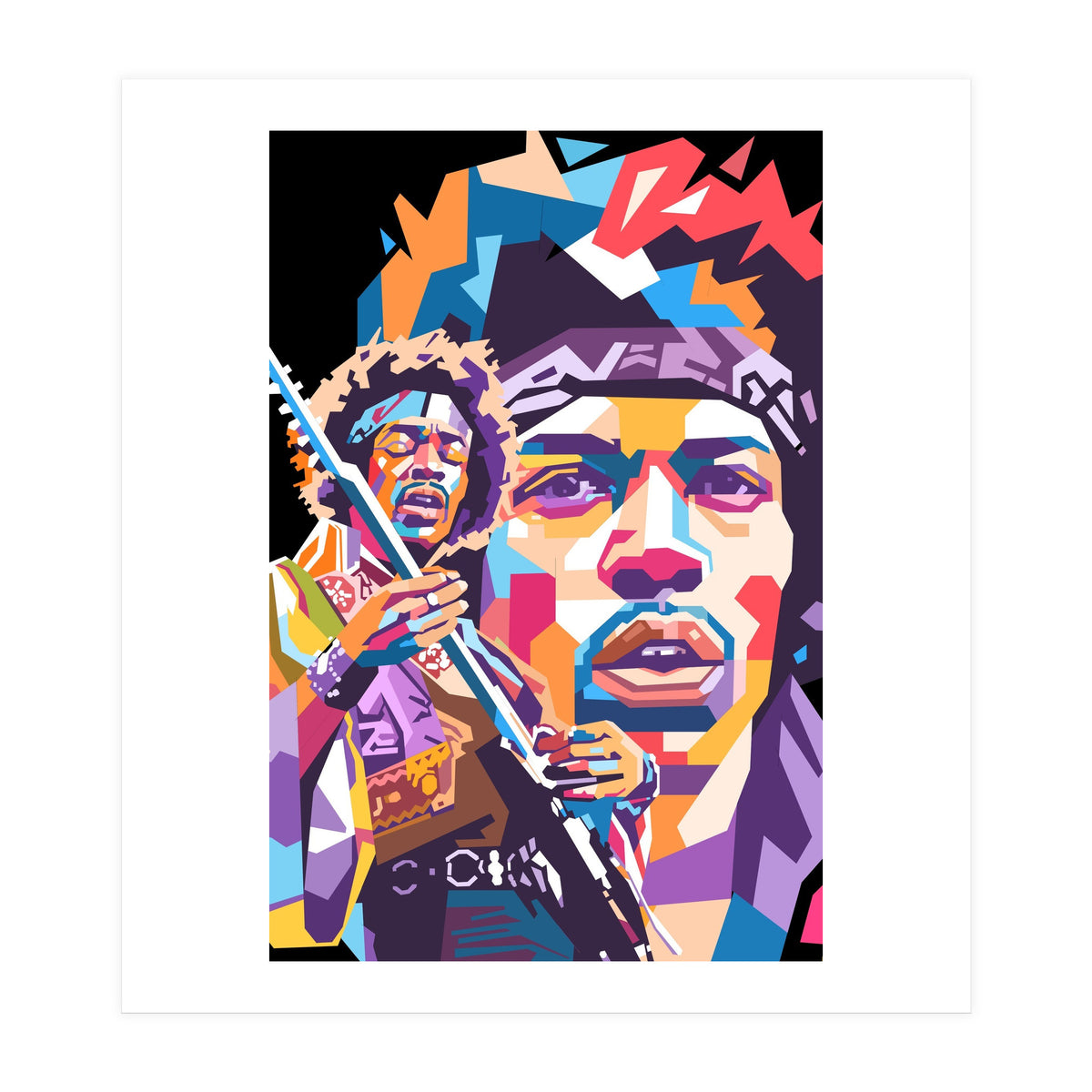 Jimi Hendrix wpap art (Print Only)