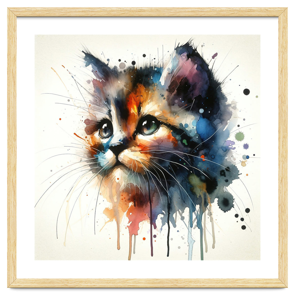 Colorful Kitten Portrait