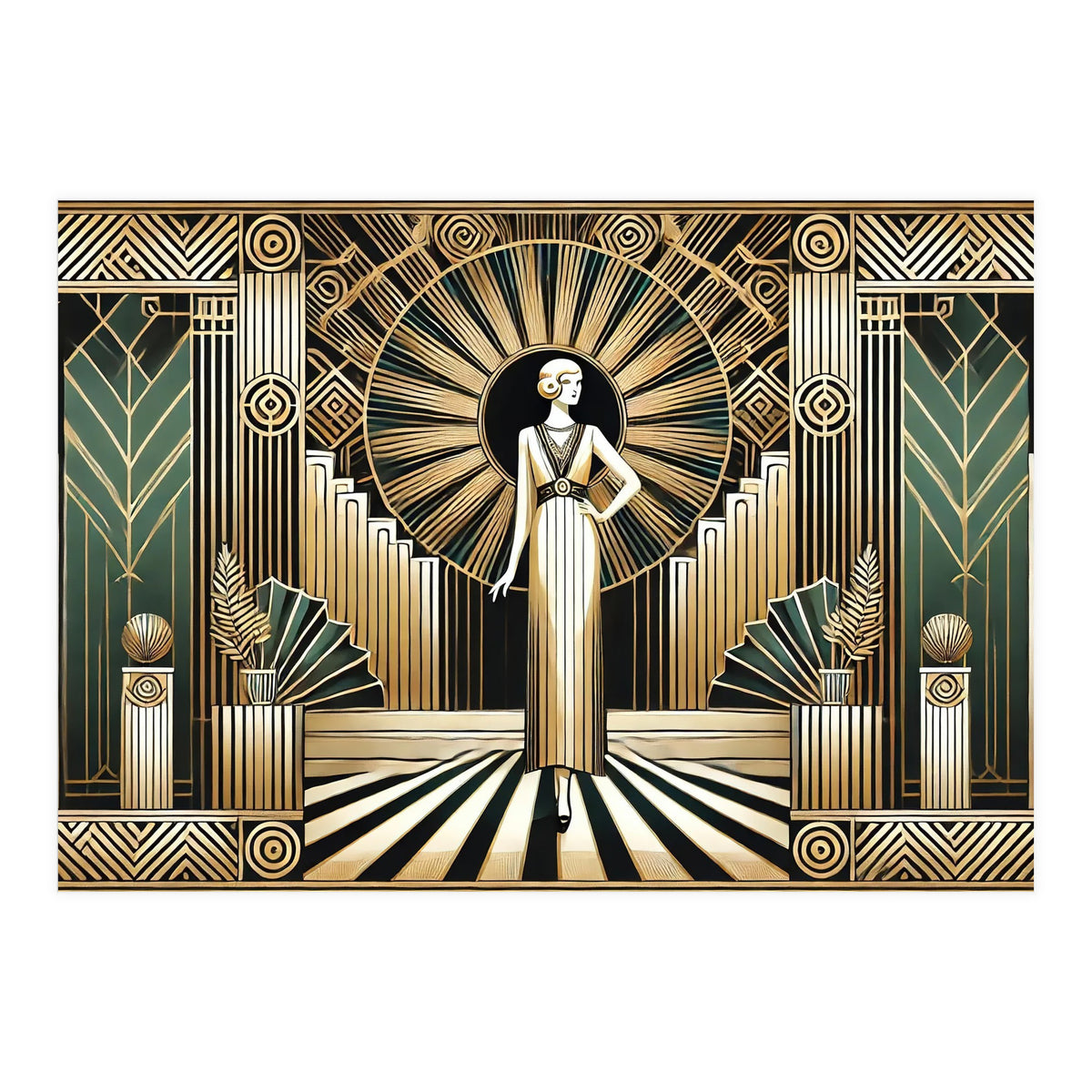 Golden Twenties Flair In Art Deco (Print Only)