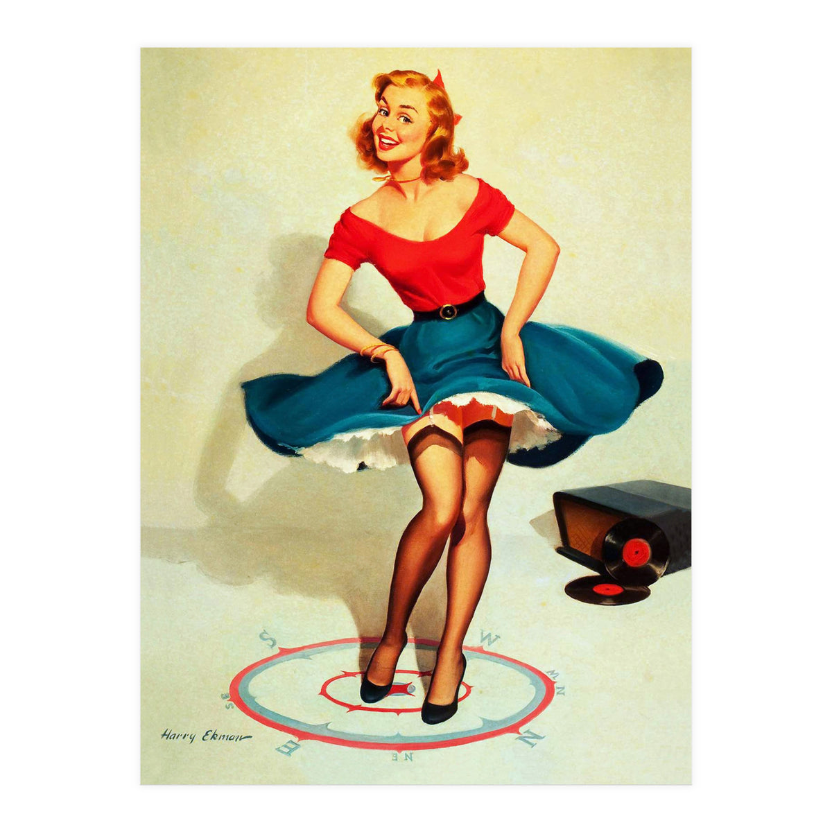 Pinup Dancing Girl (Print Only)