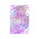 Pink Banana Leaves | Tropical Botanical Jungle | Ultraviolet Purple Nature Plants | Eclectic Forest (Print Only) thumbnail