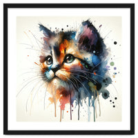 Colorful Kitten Portrait
