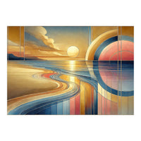Sundown Serenity Scene In Art Deco (Print Only)
