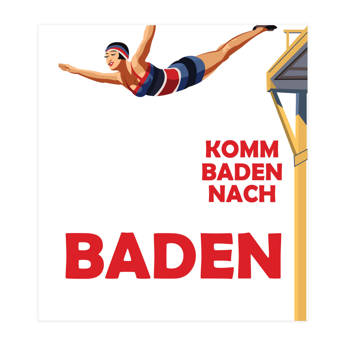 Baden Baden Swim Girl (Print Only)