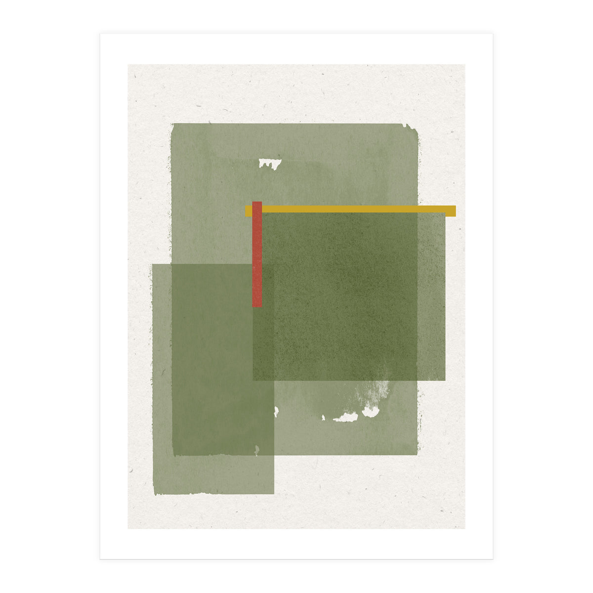 GREEN WATERCOLOR SHAPES NO.2 (Print Only)