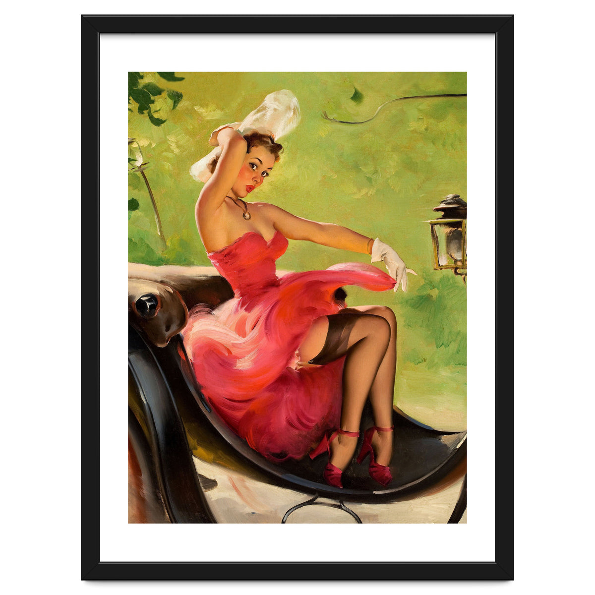 Pinup Girl On A Chariot Fast Ride