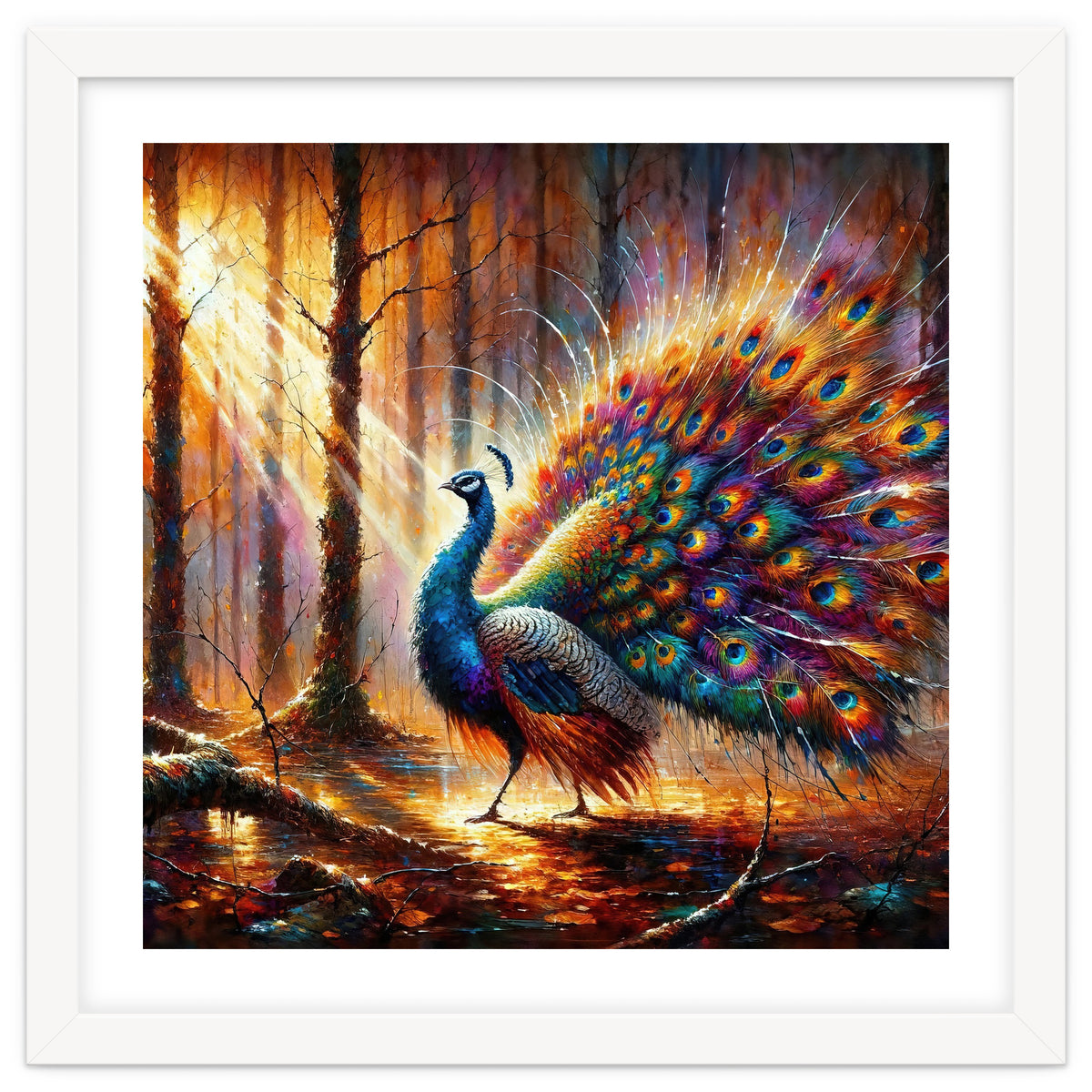 Majestic Peacock In Enchanted Forest