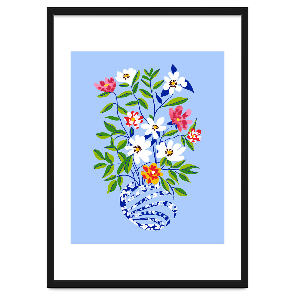 The Floopy Planter, Abstract Flower Pot Illustration, Pop Bohemian Eclectic Botanical, Flower Colorful Blossom