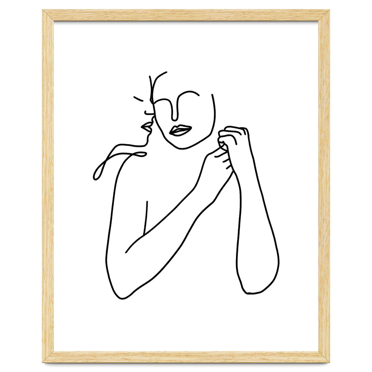 Eternally Connected, Abstract Line Art Love, Sketch Drawing Minimal, Eclectic Human Couple Connection Minimalism Concept