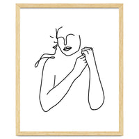 Eternally Connected, Abstract Line Art Love, Sketch Drawing Minimal, Eclectic Human Couple Connection Minimalism Concept