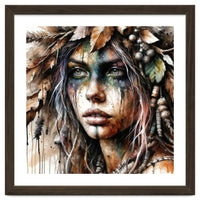 Autumn Leaf Druid Woman Portrait