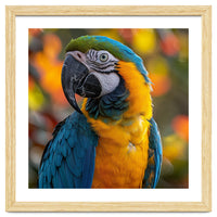 Blue And Gold Macaw Parrot Close Up Portrait