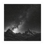 Starlit Mountain Majesty: Detailed Monochrome Milky Way (Print Only) thumbnail