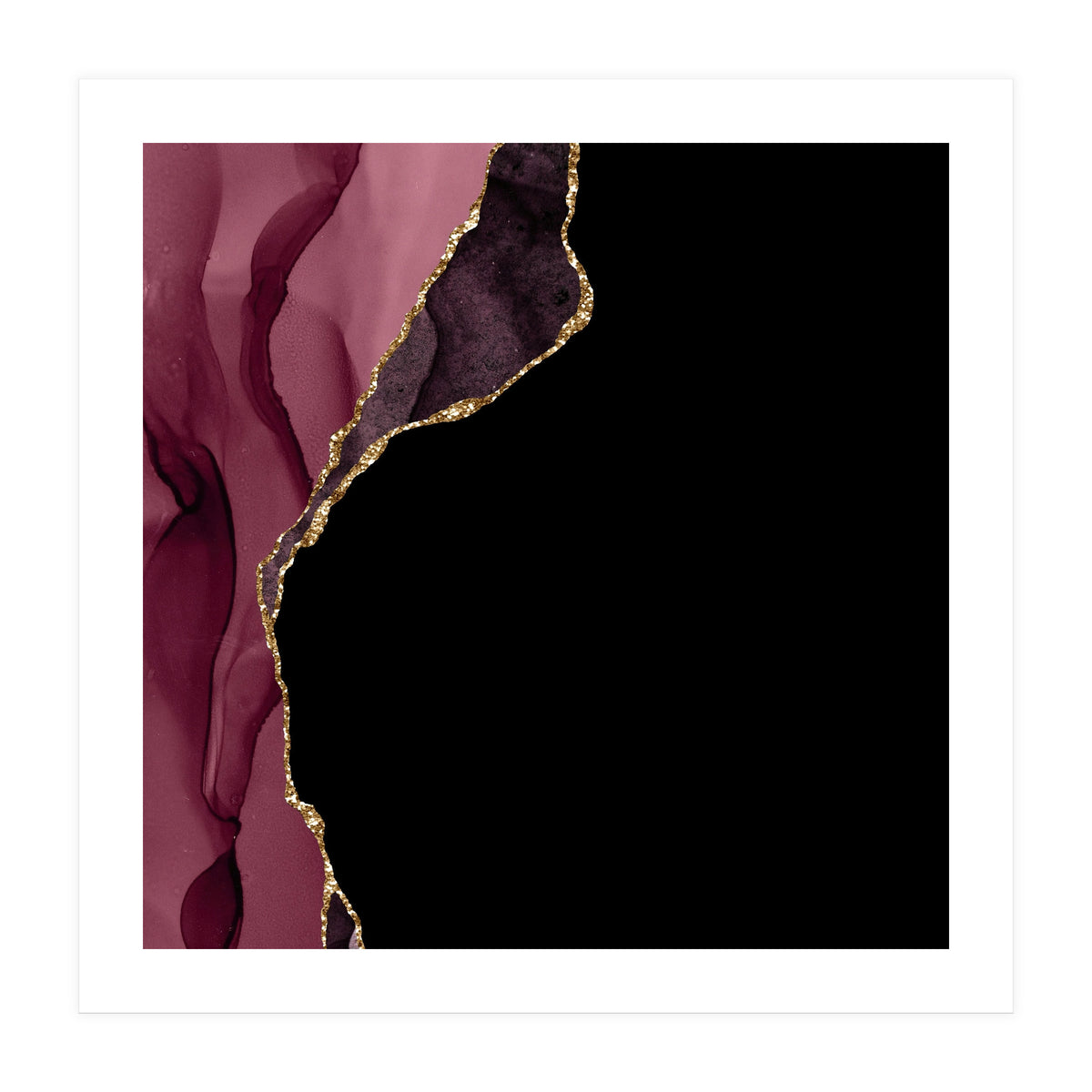 Burgundy & Gold Agate Texture 09 (Print Only)