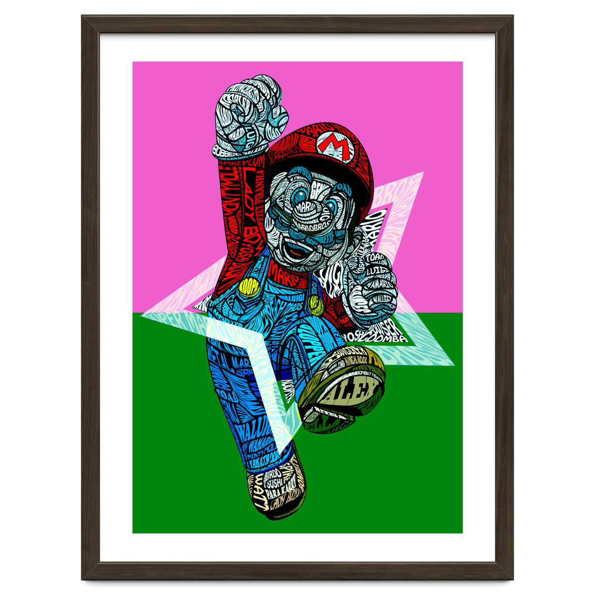 Mario Bross Typo Style Cartoon Pop Art