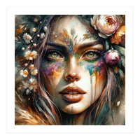 Floral Forest Druid Woman Portrait (Print Only)