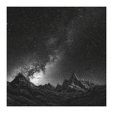 Starlit Mountain Majesty: Detailed Monochrome Milky Way (Print Only) thumbnail