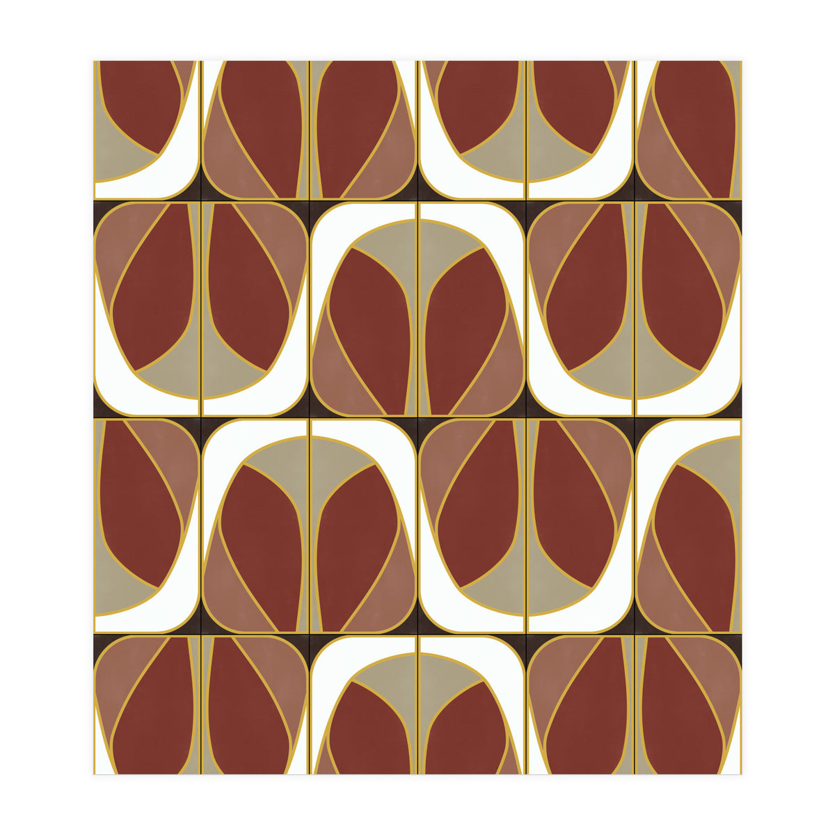 Umber Deco Mixed Tiles (Print Only)