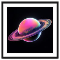 Neon Nebula Planet: Surreal Cosmic Illustration
