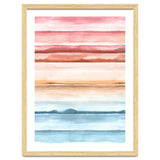 Watercolour Abstract Stripes Red Blue thumbnail