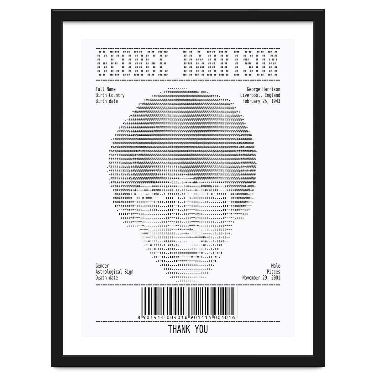 Receipt Art George Harrison