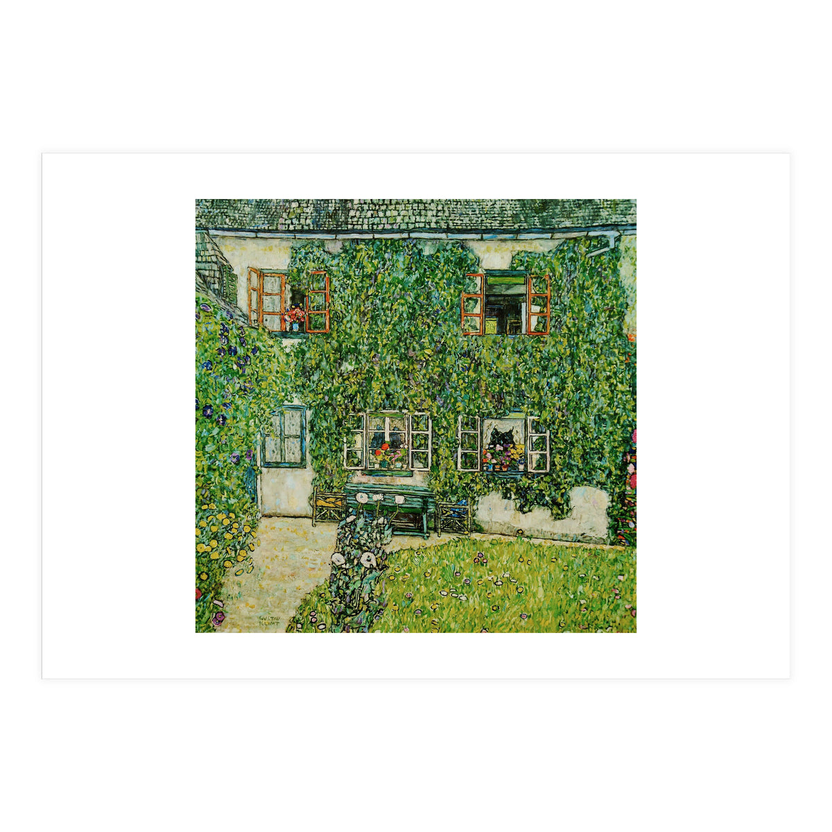 Forsthaus in Weissenbach am Attersee - Forestry house   in Weissenbach on Attersee-Lake,1912. (Print Only)